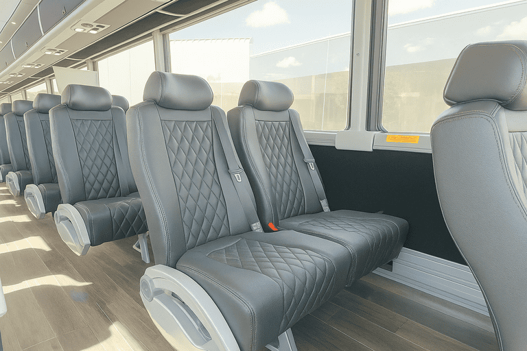 interior of Richardson Coach Bus Service charter bus