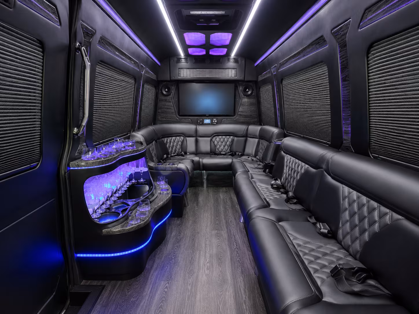 richardson 50 passenger party bus inside