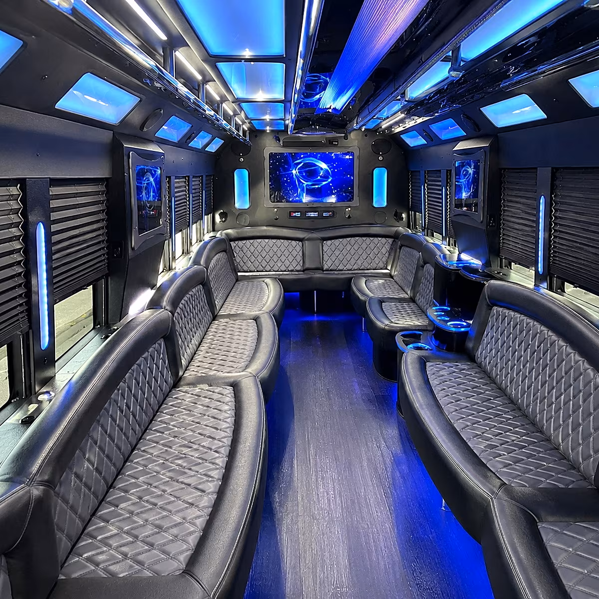richardson 50 passenger party bus interior
