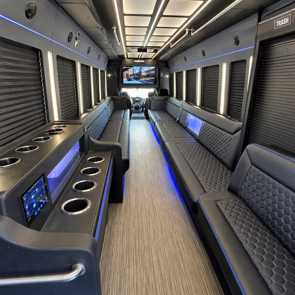 richardson party bus rental interior